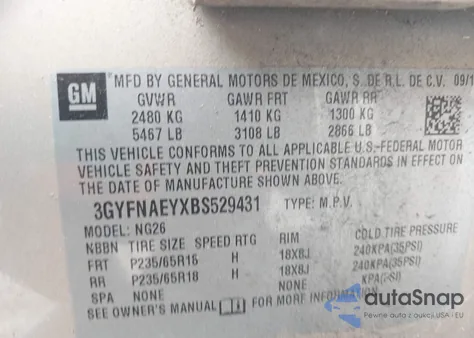 2011 Cadillac Srx Luxury Collection из США, поврежденный, VIN 3GYFNAEYXBS529431